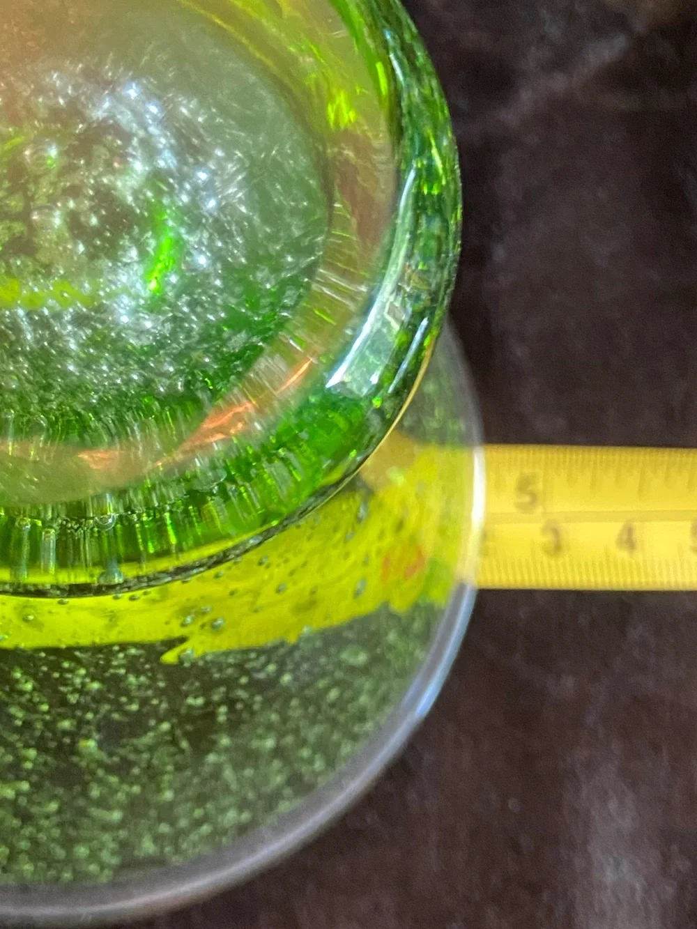 MCM Style Pottery Barn Stemless Lime Green Handblown Glass Beverage Goblet